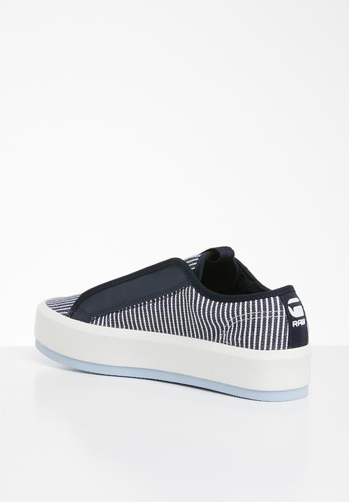 G-STAR - Strett lace up - dark saru blue & milk