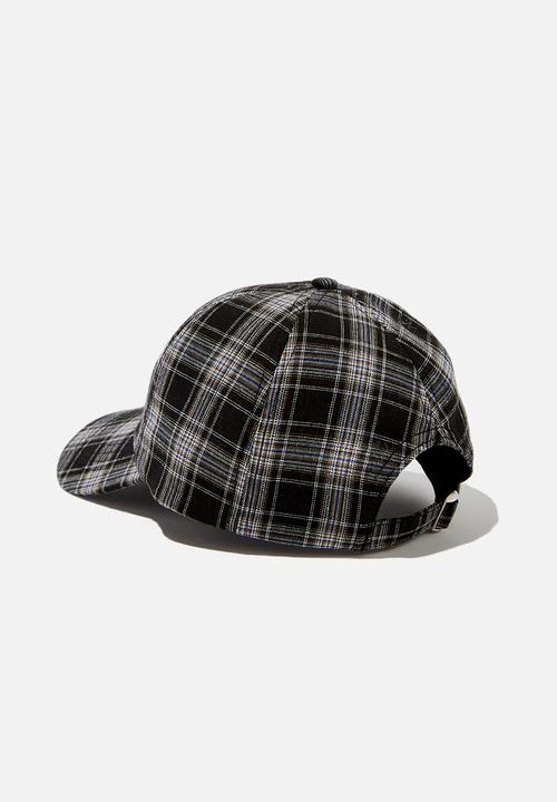 Cotton On - Kaia check cap - black & white 