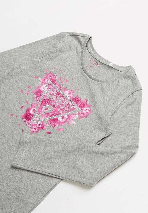 GUESS - Short sleeve scattered petals  tee - grey