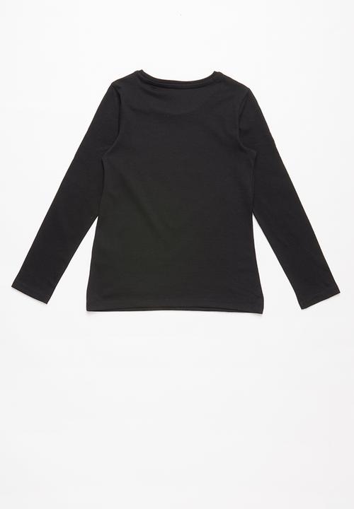 GUESS - Long sleeve guess leopard heart tee - black