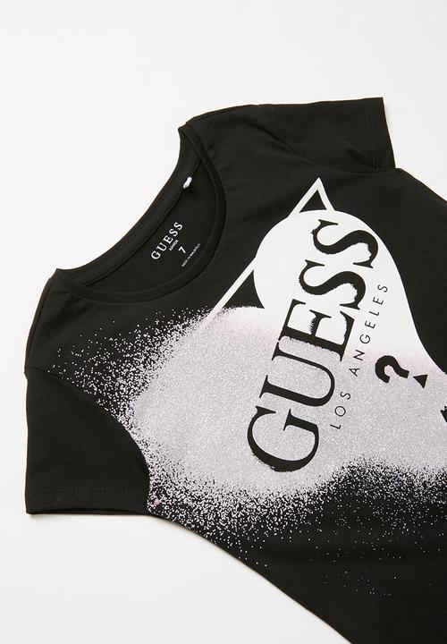 GUESS - Teens short sleeve faded heart guess tee - black