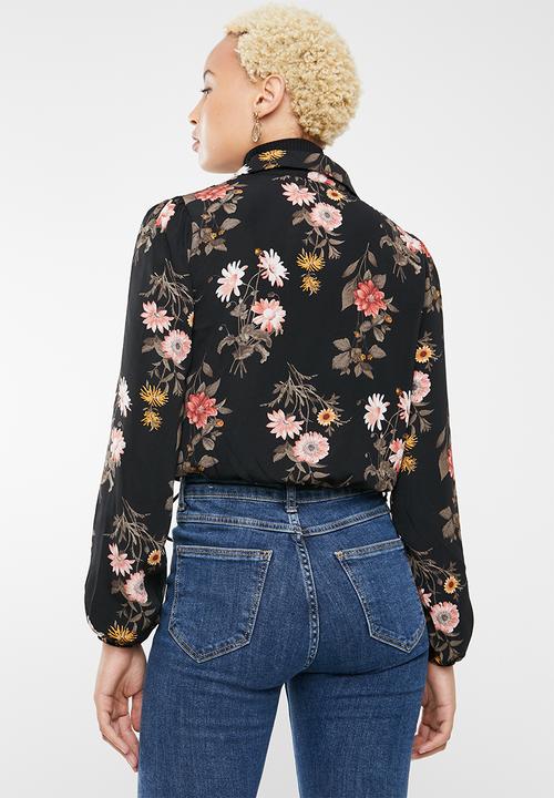 Forever21 - Floral blouse - black