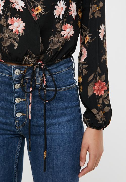 Forever21 - Floral blouse - black