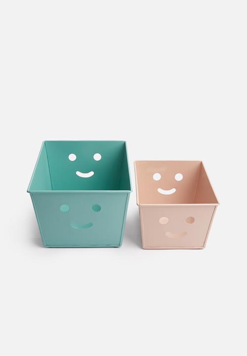 Sixth Floor - Smile box set of 2 - pink/turquoise