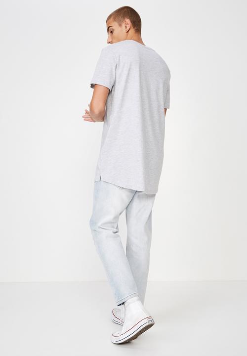 Cotton On - Essential longline curved hem tee - grey