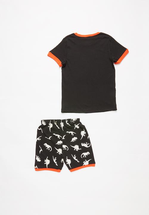 Pop Candy - Dino print pj set - black