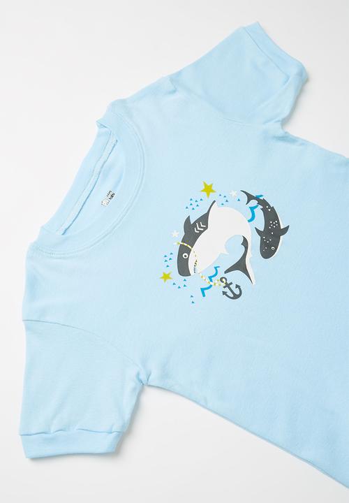 Pop Candy - Shark print pj set - blue