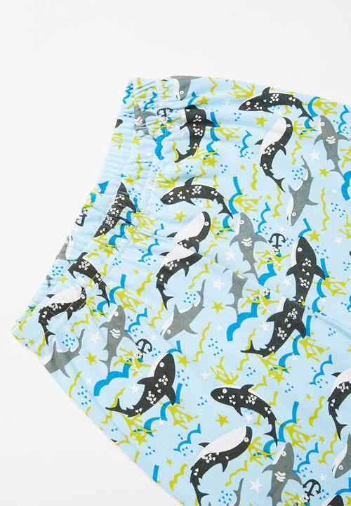 Pop Candy - Shark print pj set - blue