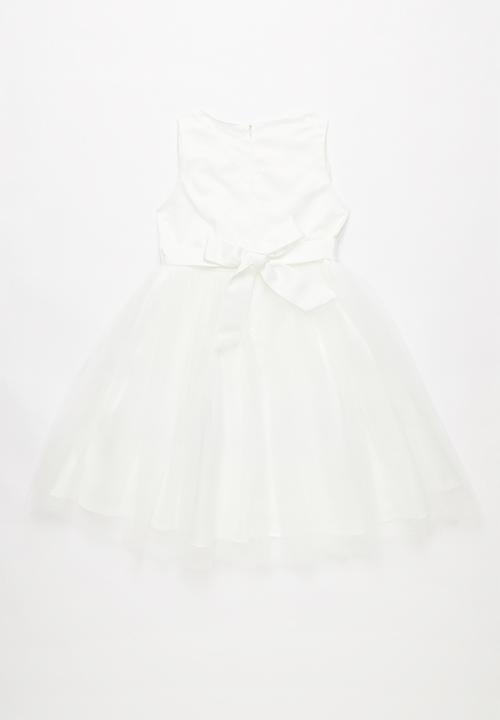 Pop Candy - Chiffon dress with flower detail - white