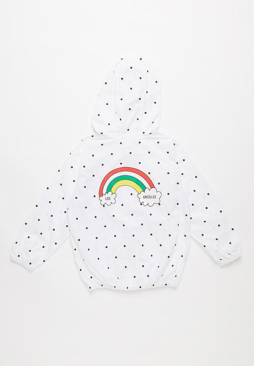 Pop Candy - Spot rain jacket - white 
