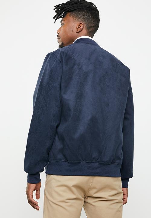 Only & Sons - Elijah faux suede bomber jacket - navy
