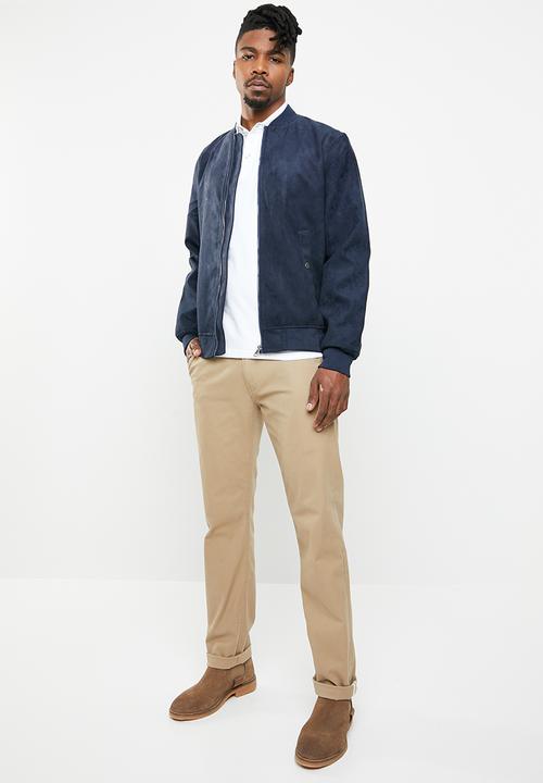 Only & Sons - Elijah faux suede bomber jacket - navy