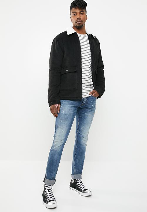 Cotton On - Sherpa trucker jacket - black