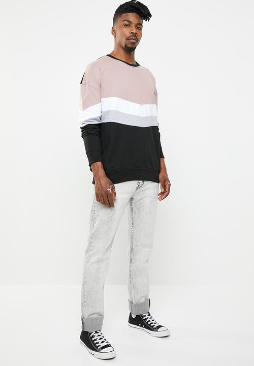 Superbalist - Cut & sew oversized colour blocked crew sweat - multi