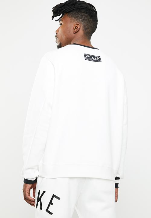 Nike - M nsw nike air crew flc - white & black