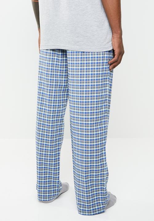 Superbalist - Check woven sleep pants - blue & grey