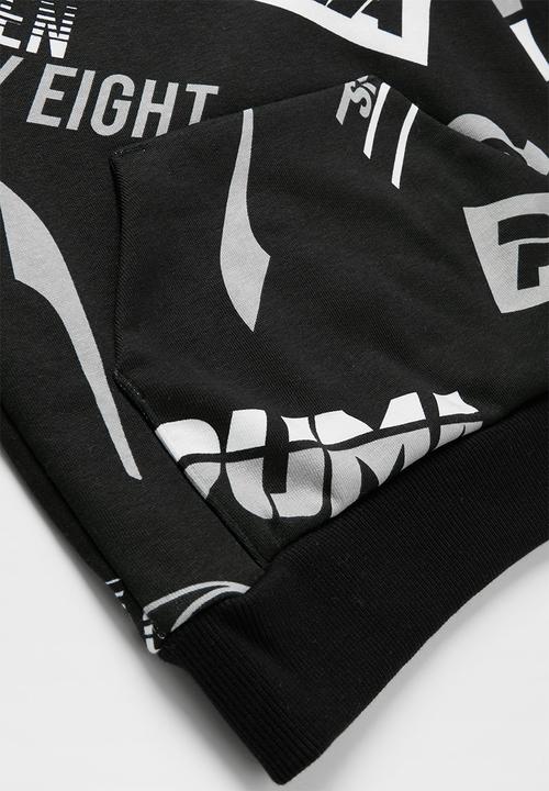 PUMA - Kids alpha aop hoodie - black