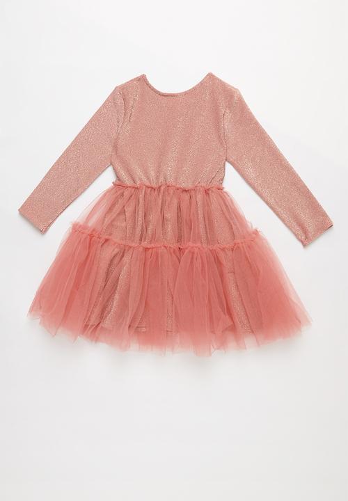 Cotton On - Iris long sleeve tulle dress - pink