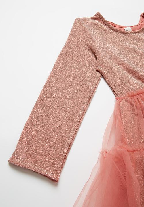 Cotton On - Iris long sleeve tulle dress - pink