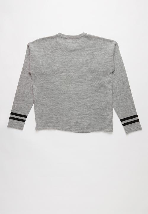 Rebel Republic - Slogan pullover - grey & black