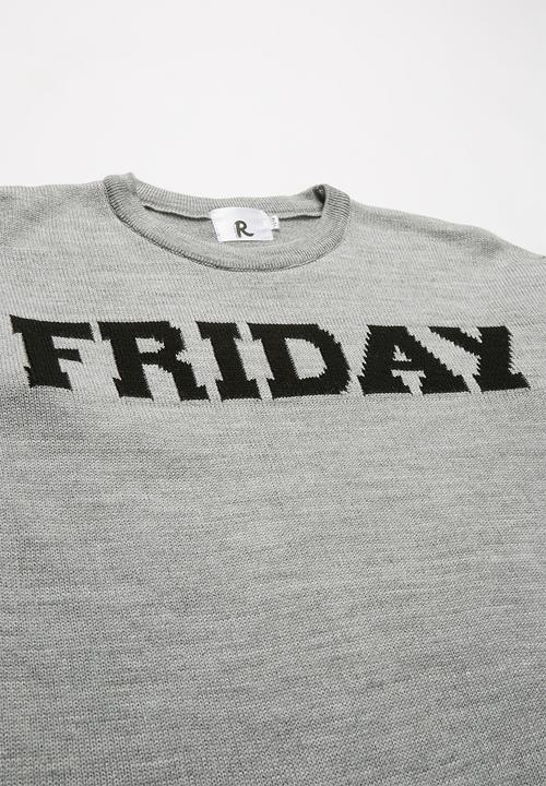 Rebel Republic - Slogan pullover - grey & black