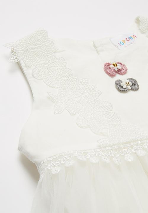 Pop Candy - Combo dress - white