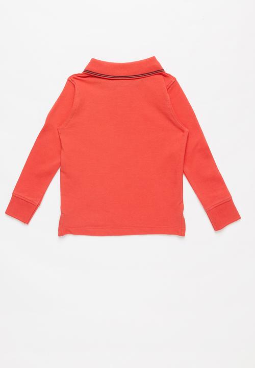 POLO - Robert contrasted ls golfer - red