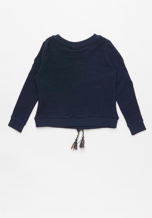 POLO - Girls claire textured pullover - navy