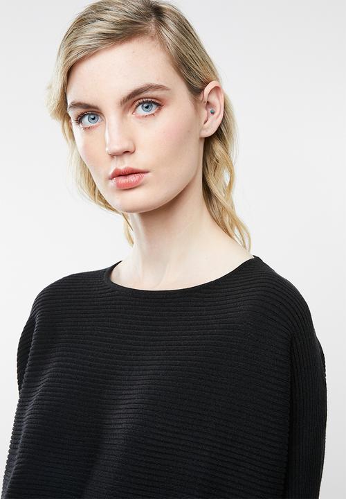 MANGO - Ribbed knitted sweater - black