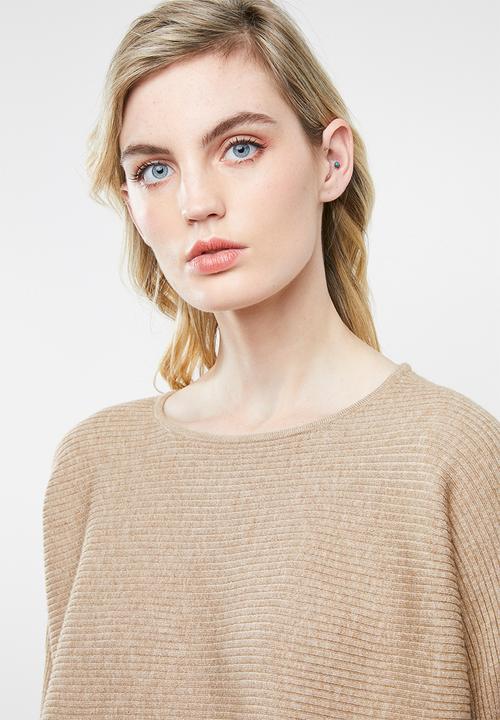 MANGO - Ribbed knitted sweater - brown