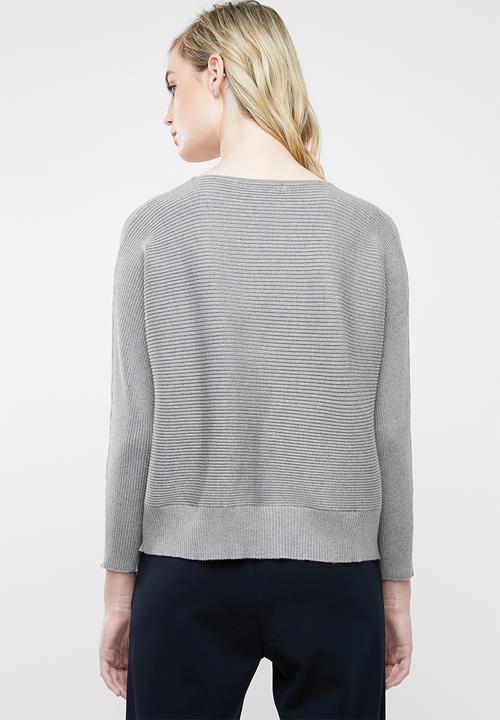 MANGO - Ribbed knitted sweater - grey