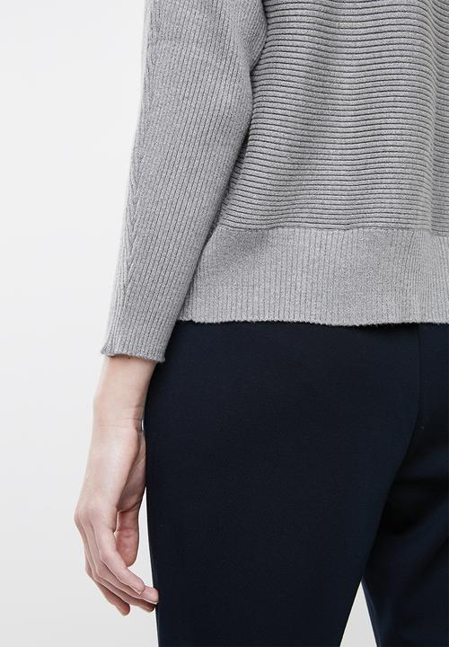 MANGO - Ribbed knitted sweater - grey