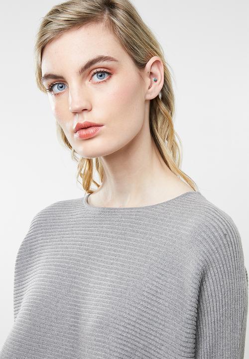 MANGO - Ribbed knitted sweater - grey