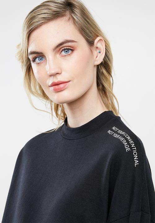 Superbalist - Oversized slogan sweat - black