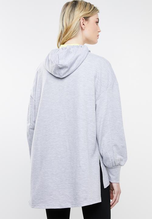 Superbalist - Dip hem hoodie - grey