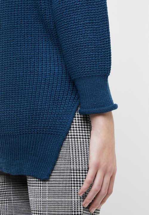 Superbalist - Funnel neck knit with slide slits - blue