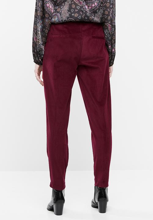 Superbalist - Cord tapered trouser - burgundy