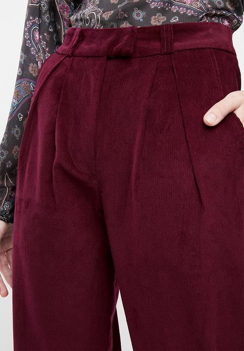Superbalist - Cord tapered trouser - burgundy