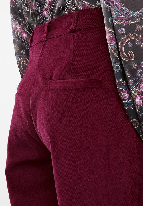 Superbalist - Cord tapered trouser - burgundy