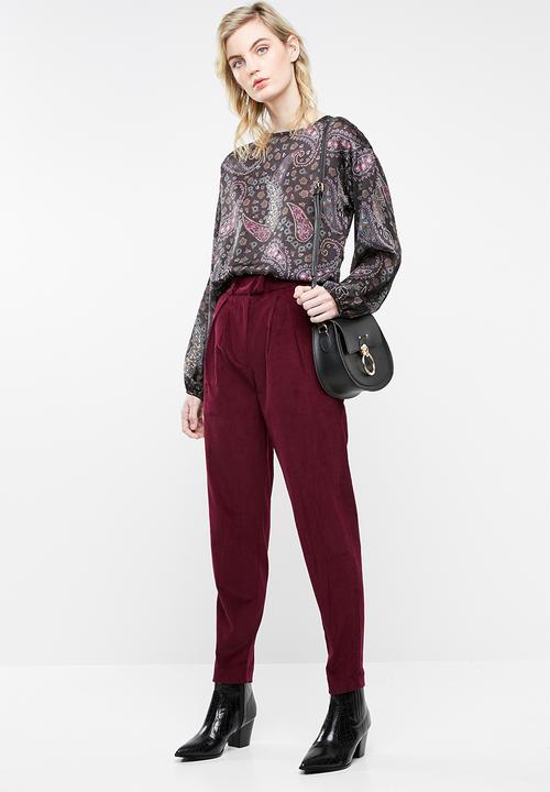 Superbalist - Cord tapered trouser - burgundy