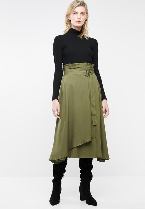 Superbalist - Utility asymetric skirt - khaki