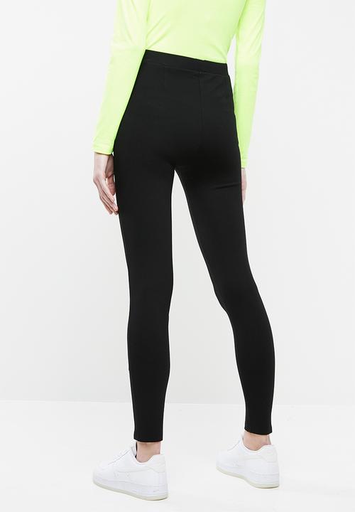 Superbalist - Premium stretch mid rise tregging with seam detail - black 
