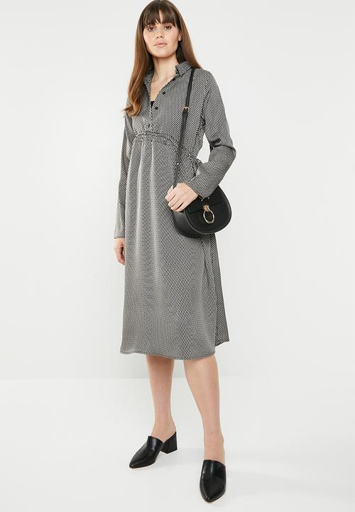 AMANDA LAIRD CHERRY - Bontle shirtdress - black & beige