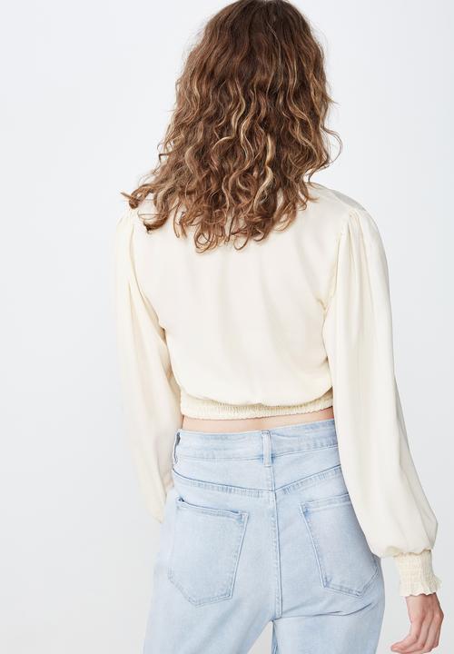 Cotton On - Georgie wrap blouse - cream