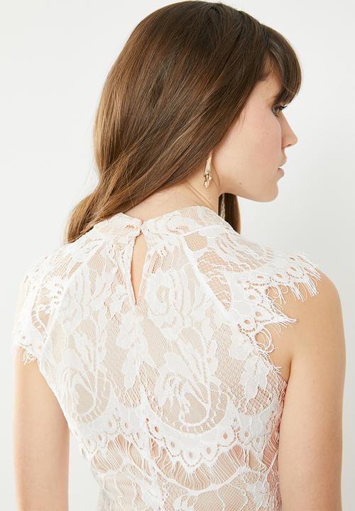 c(inch) - Lace detail dress - white