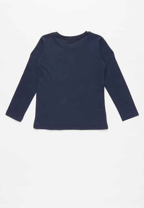 Cotton On - Long sleeve embellished tee - navy
