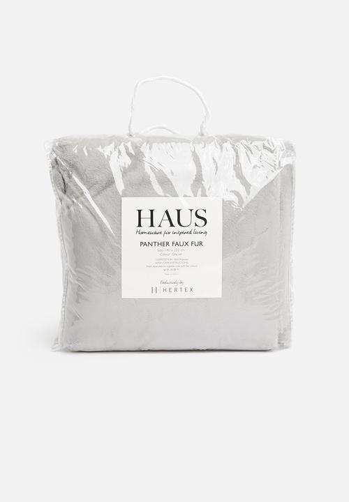 Hertex Haus - Panther faux fur throw - grey