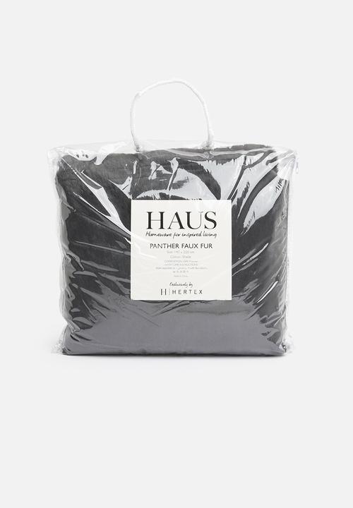 Hertex Haus - Panther faux fur throw - charcoal