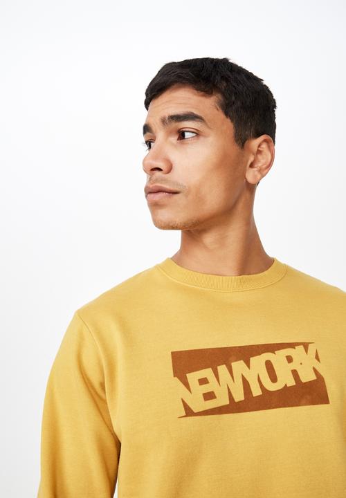 Cotton On - Crew fleece sweater - yellow