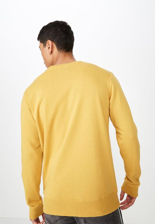 Cotton On - Crew fleece sweater - yellow